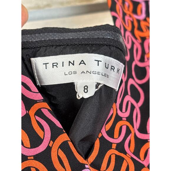 Trina Turk Womens 8 Blank Pink Orange Campania Silk Halter Mini Dress NEW - Picture 5 of 8